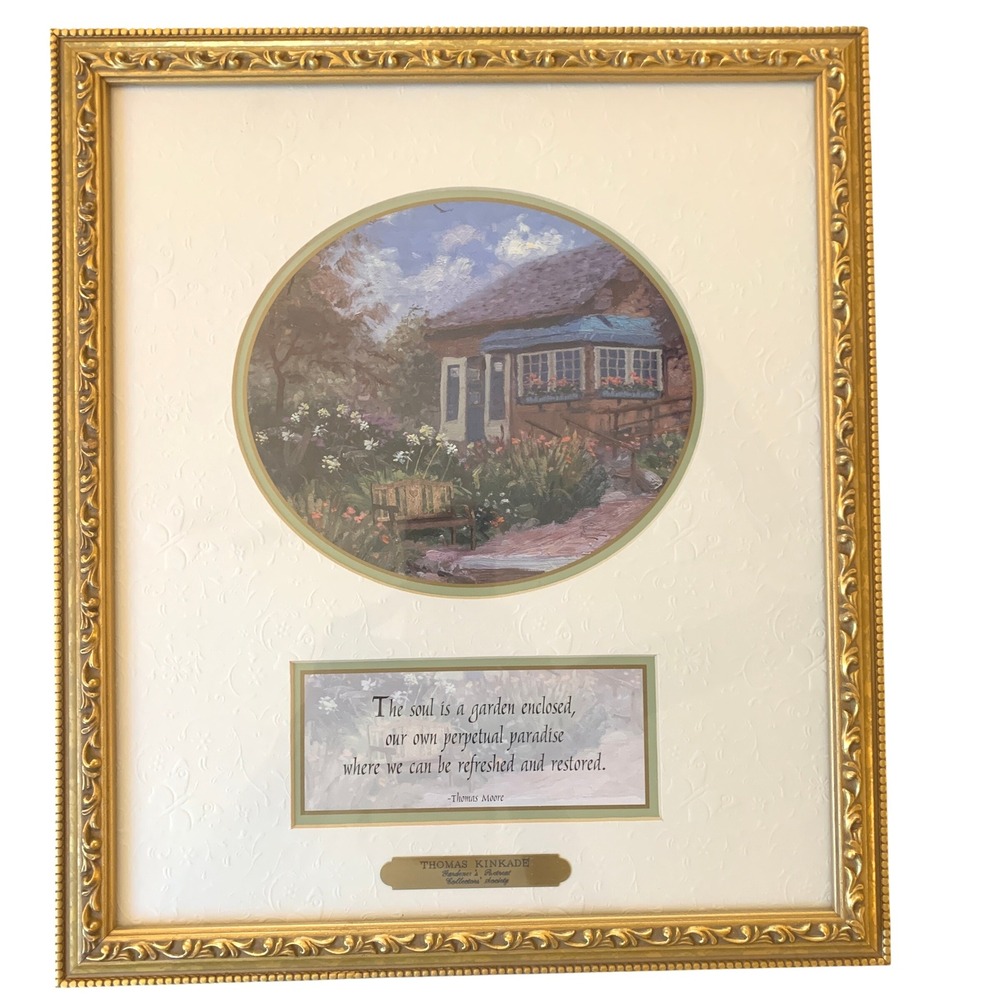 Thomas Kinkade Gardeners Retreat Framed Accent Print Collectors Society 13 x 18